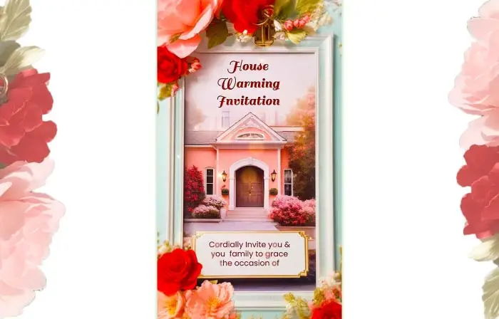 Creative 3D Floral Housewarming Party Invitation Instagram Story